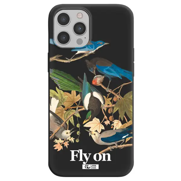 a group of birds on a branch Apple iPhone 12 pro Silicone black Case