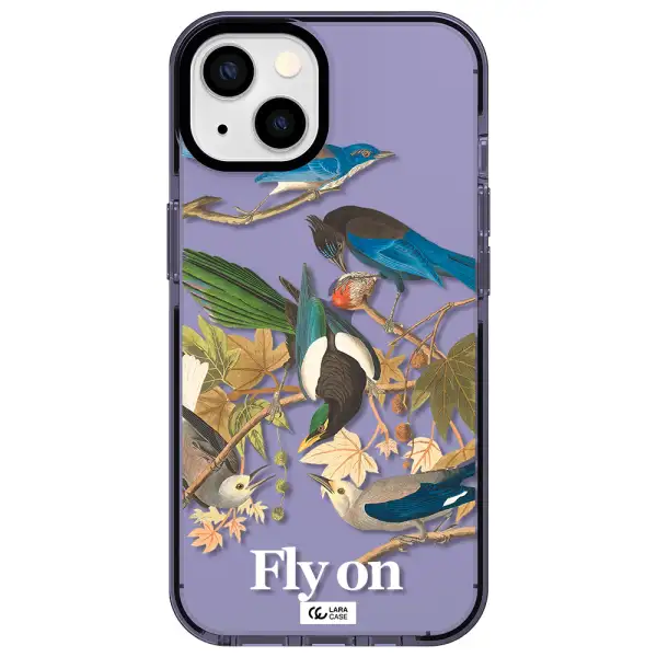 a group of birds on a branch Apple iPhone 13 impact Lilac Case