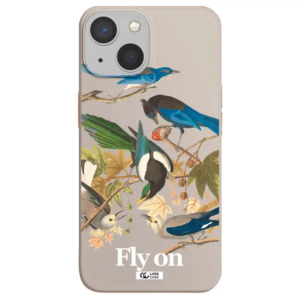 a group of birds on a branch Apple iPhone 13 mini Silicone Stone Case
