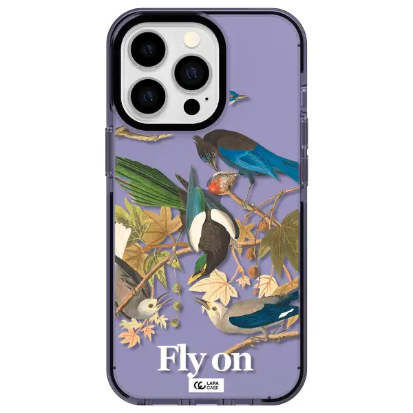 a group of birds on a branch Apple iPhone 13 Pro impact Lilac Case