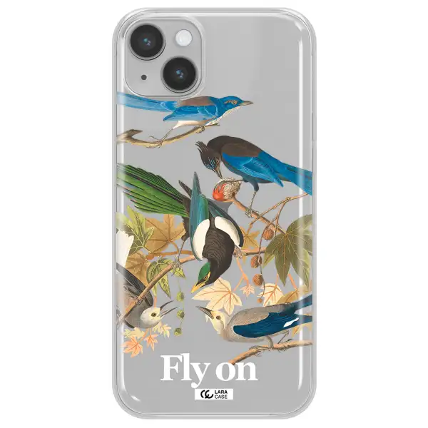 a group of birds on a branch Apple iPhone 14 plus Clear TPU Case