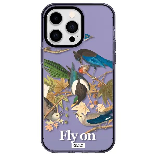 a group of birds on a branch Apple iPhone 15 Pro impact Lilac Case