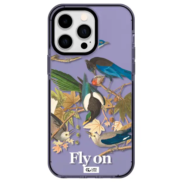 a group of birds on a branch Apple iPhone 15 Pro Max impact Lilac Case