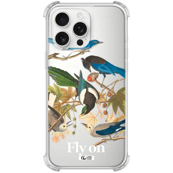 A Group Of Birds On A Branch Apple Iphone 16 Pro Max Clear Pc Case