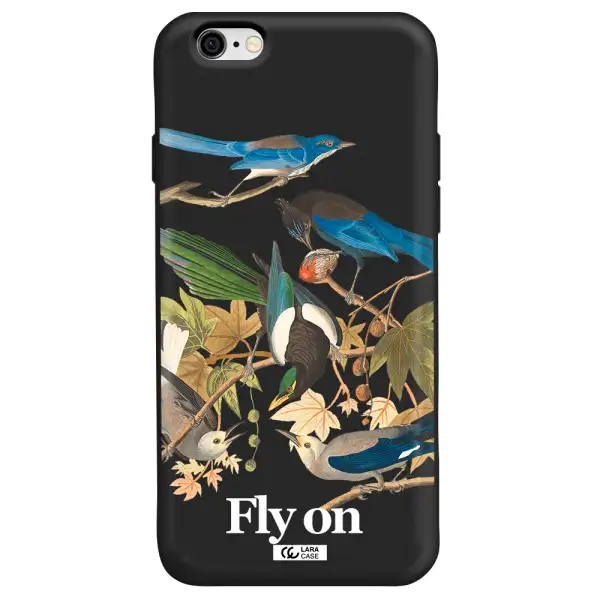 a group of birds on a branch Apple iPhone 6 Silicone black Case