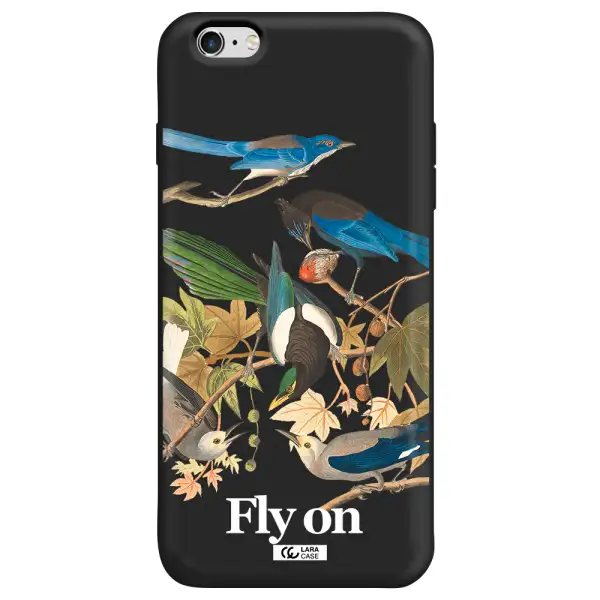 a group of birds on a branch Apple iPhone 6S Silicone black Case