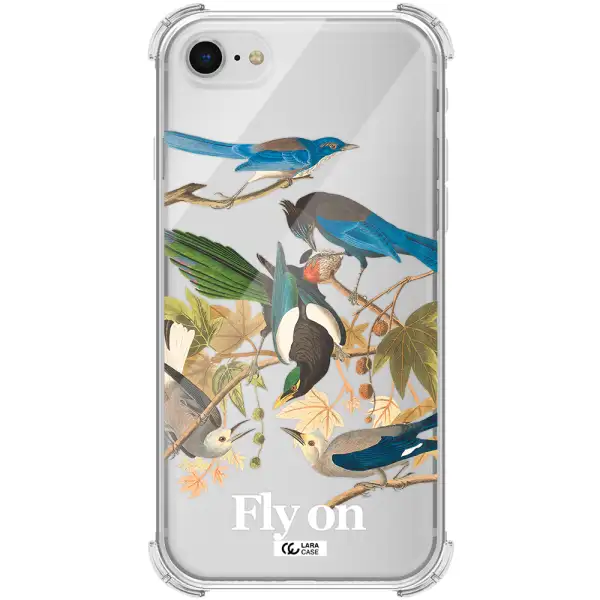 a group of birds on a branch Apple iPhone se 2020 Clear PC Case