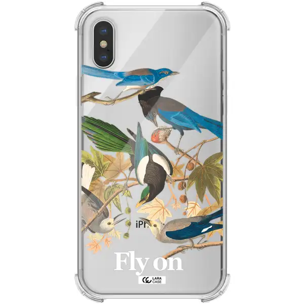 a group of birds on a branch Apple iPhone XS Clear PC Case