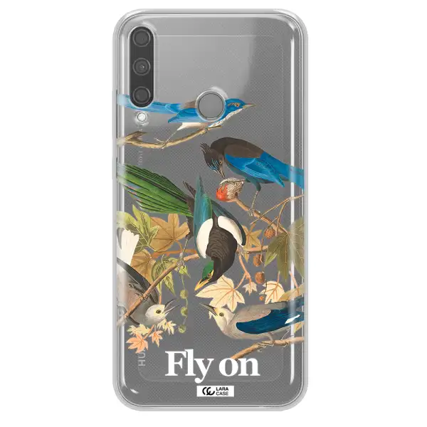 a group of birds on a branch Huawei P40 Lite E Clear TPU Case
