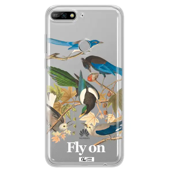 a group of birds on a branch Huawei Y7 2018 Clear TPU Case