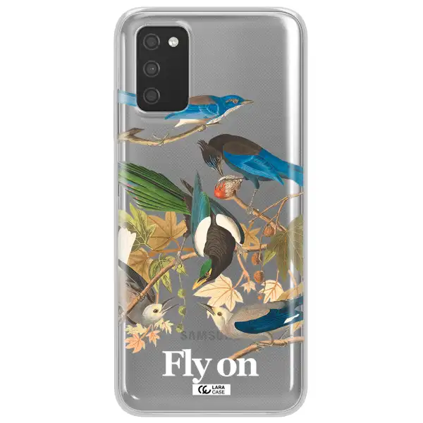 a group of birds on a branch Samsung A03S Clear TPU Case
