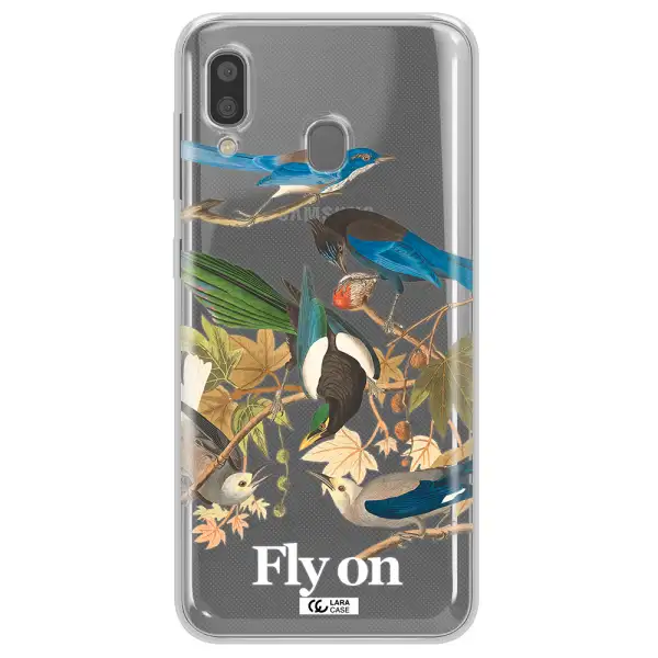 a group of birds on a branch Samsung A20 Clear TPU Case