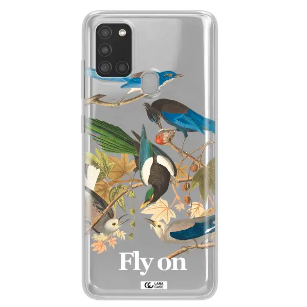 a group of birds on a branch Samsung A21S Clear TPU Case