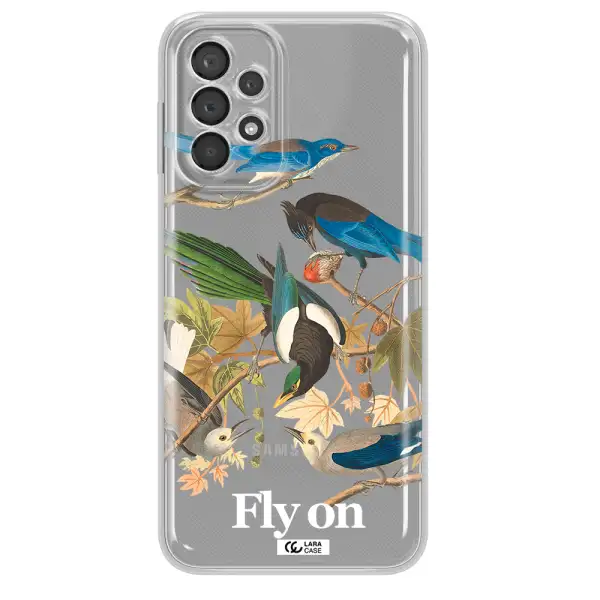 A Group Of Birds On A Branch Samsung A23 5G Clear Tpu Case