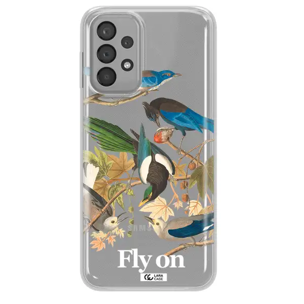 a group of birds on a branch Samsung A23 Clear TPU Case