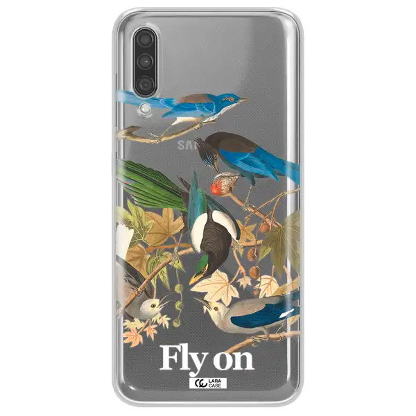 a group of birds on a branch Samsung A30S Clear TPU Case