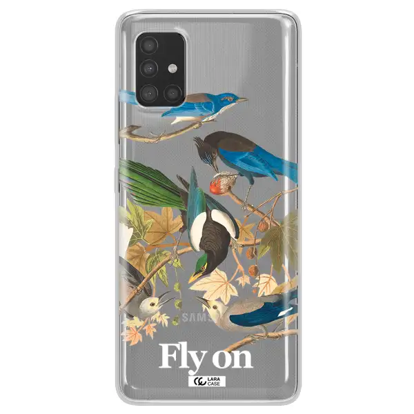 a group of birds on a branch Samsung A51 Clear TPU Case