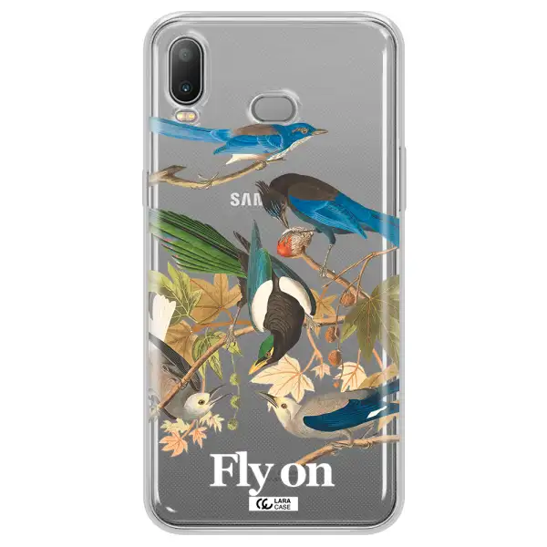 a group of birds on a branch Samsung A6S Clear TPU Case