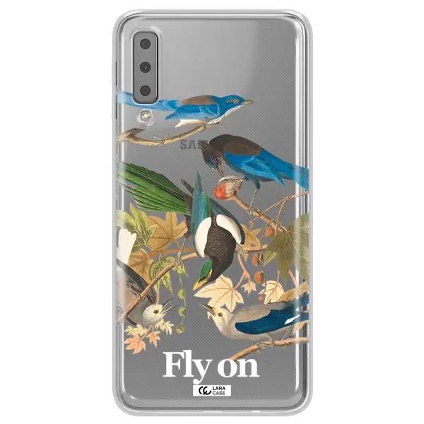 a group of birds on a branch Samsung A7 2018 Clear TPU Case