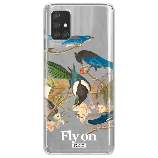 a group of birds on a branch Samsung A71 Clear TPU Case