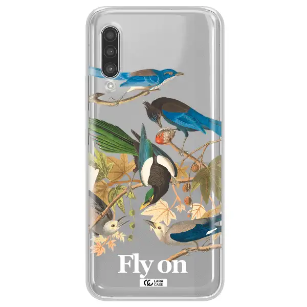 a group of birds on a branch Samsung A90 Clear TPU Case