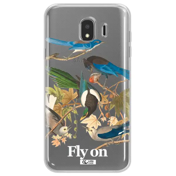 a group of birds on a branch Samsung J4 Clear TPU Case
