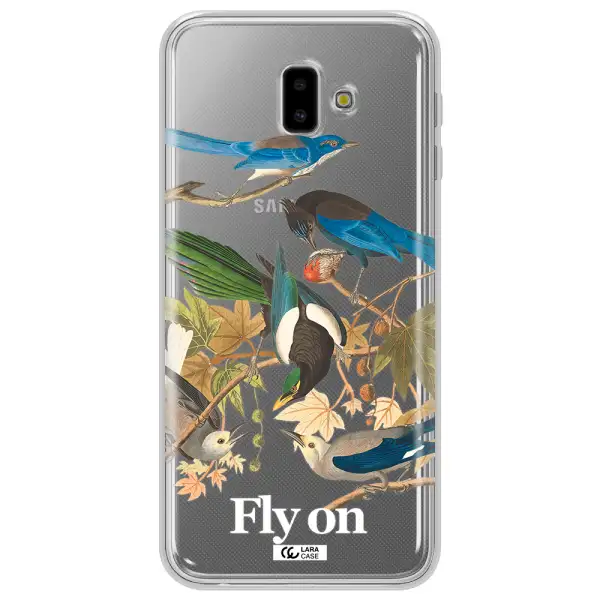 a group of birds on a branch Samsung J6 Plus Clear TPU Case