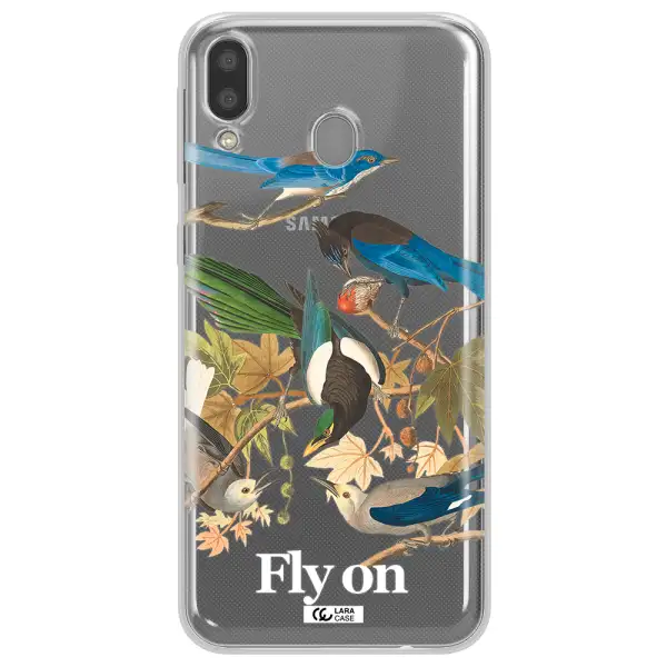 a group of birds on a branch Samsung M20 Clear TPU Case
