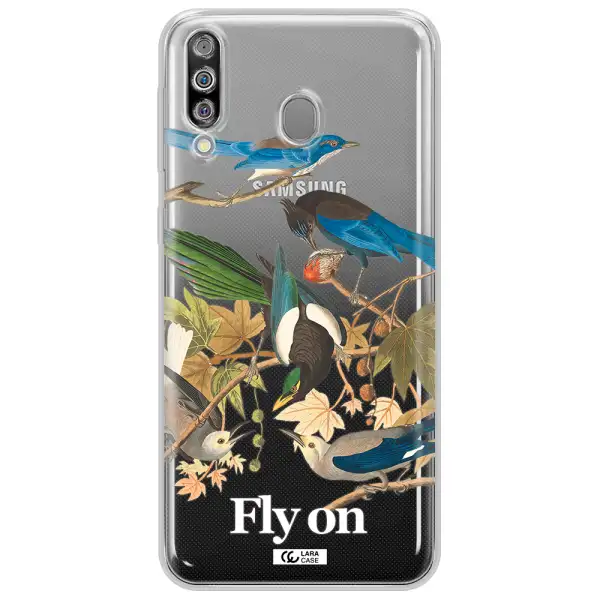 a group of birds on a branch Samsung M30 Clear TPU Case