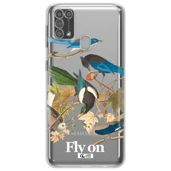 a group of birds on a branch Samsung M31 Clear TPU Case