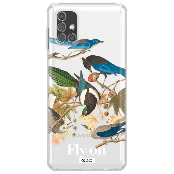 a group of birds on a branch Samsung M31S Clear TPU Case
