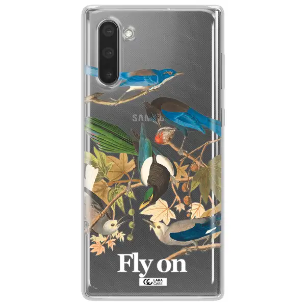 a group of birds on a branch Samsung Note 10 Clear TPU Case