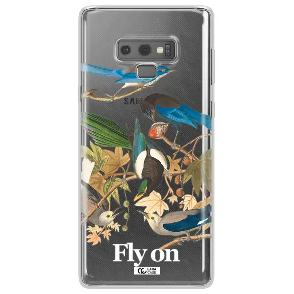a group of birds on a branch Samsung Note 9 Clear TPU Case