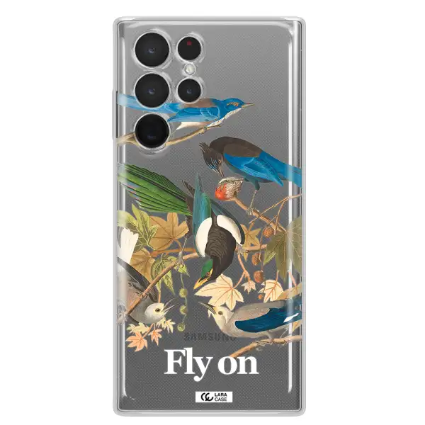 a group of birds on a branch Samsung S 22 Ultra Clear TPU Case