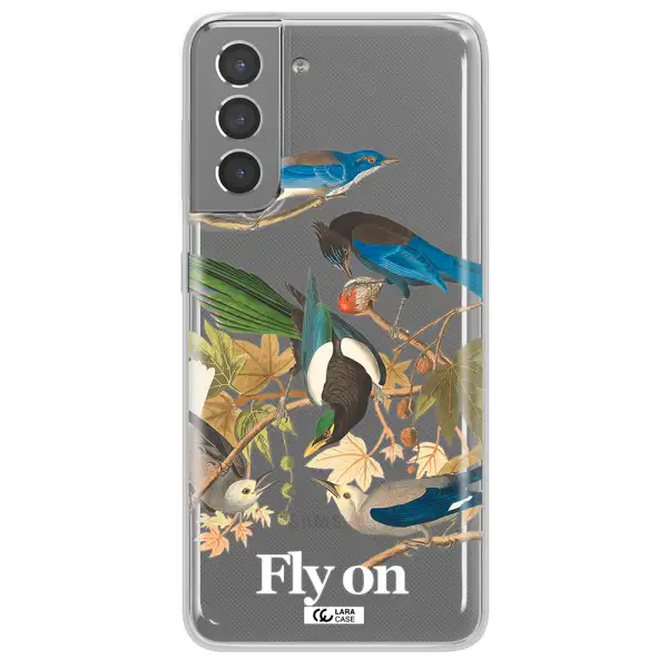 a group of birds on a branch Samsung S21 Clear TPU Case