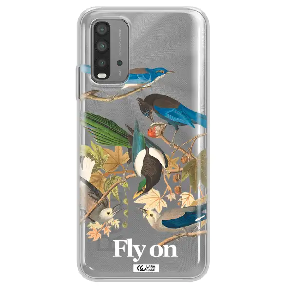 a group of birds on a branch Xiaomi Redmi 9T Clear TPU Case