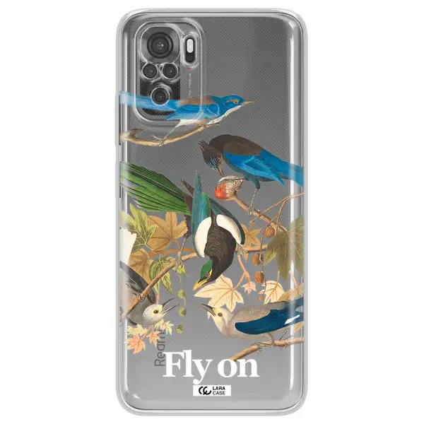A Group Of Birds On A Branch Xiaomi Redmi Note 10S Clear Tpu Case