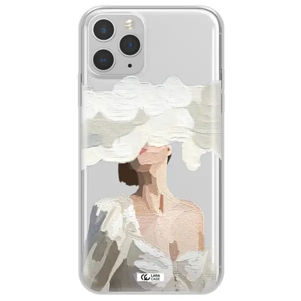 a woman with a cloud covering her face Apple iPhone 11 pro max Clear TPU Case