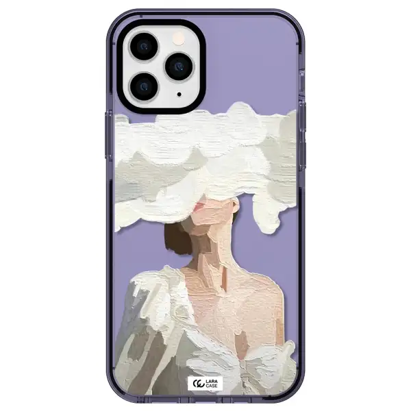 a woman with a cloud covering her face Apple iPhone 11 pro max impact Lilac Case