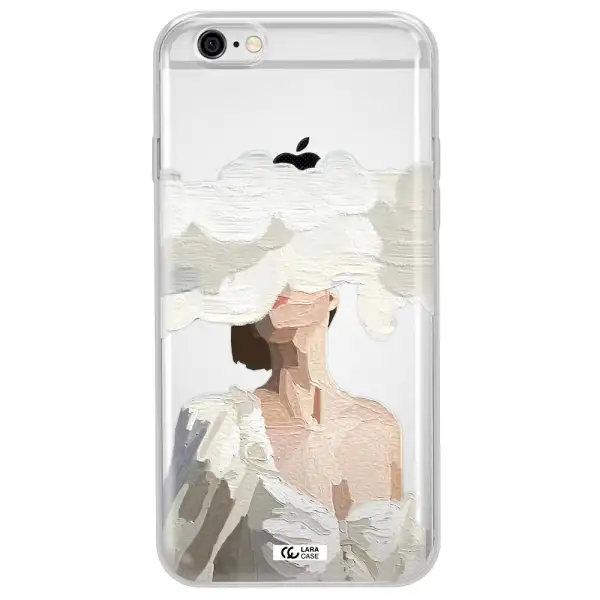 a woman with a cloud covering her face Apple iPhone 6 Clear TPU Case