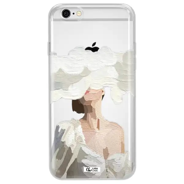 a woman with a cloud covering her face Apple iPhone 6 plus Clear TPU Case