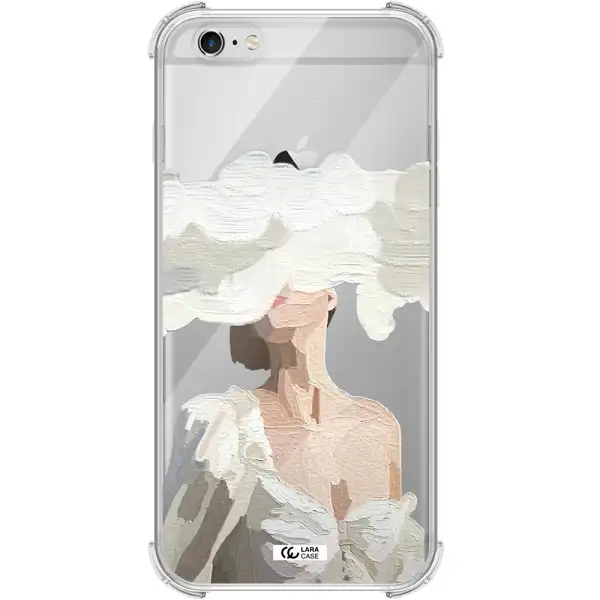 a woman with a cloud covering her face Apple iPhone 6 s plus Clear PC Case