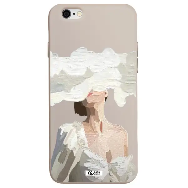 a woman with a cloud covering her face Apple iPhone 6 Silicone Stone Case