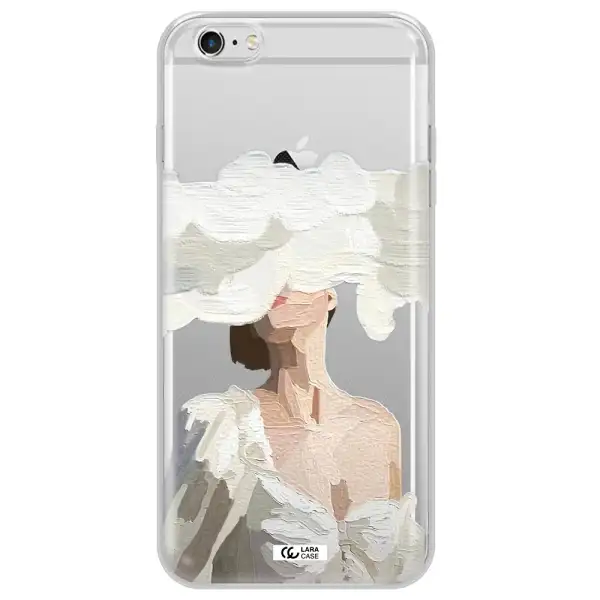 a woman with a cloud covering her face Apple iPhone 6S Clear TPU Case