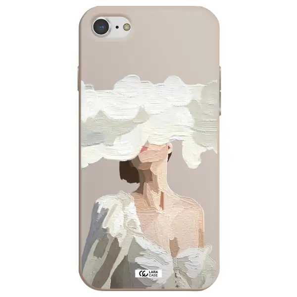 a woman with a cloud covering her face Apple iPhone 7 Silicone Stone Case