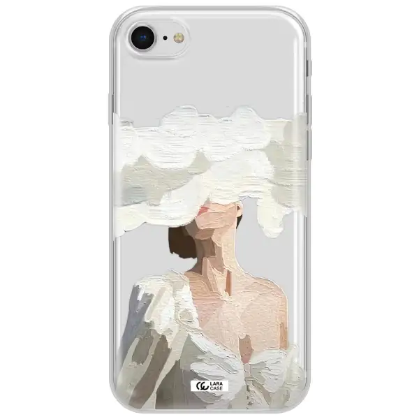 A Woman With A Cloud Covering Her Face Apple Iphone Se 2020 Clear Tpu Case