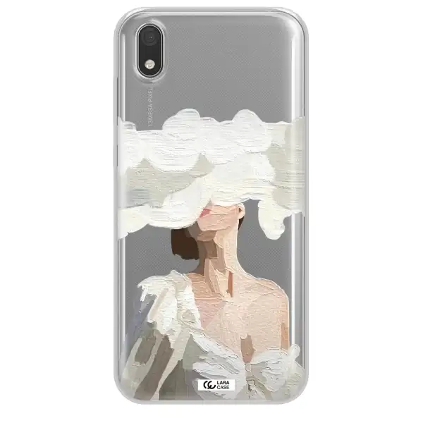 a woman with a cloud covering her face Huawei Honor 8S Clear TPU Case