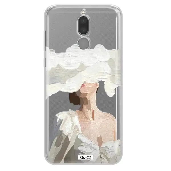 a woman with a cloud covering her face Huawei Mate 10 Lite Clear TPU Case
