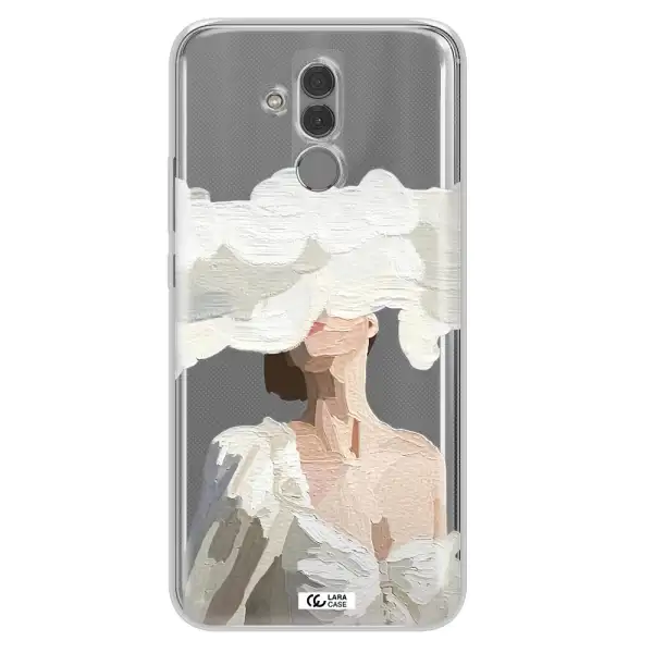a woman with a cloud covering her face Huawei Mate 20 Lite Clear TPU Case
