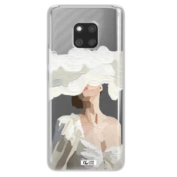 a woman with a cloud covering her face Huawei Mate 20 Pro Clear TPU Case